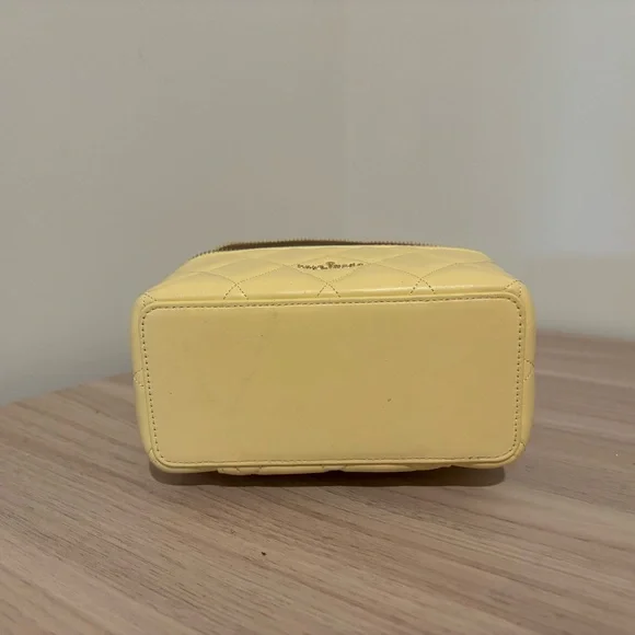 kate spade Quilted Leather Top-Handle Vanity Bag in Pale Yellow - Picture 9 of 9